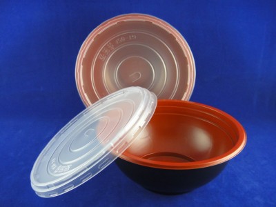 GT-05 PP Round Red-Black Bowl w/ PP Lid